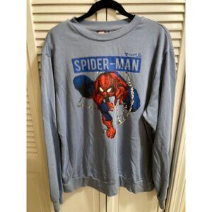 Light Blue Marvel Spiderman Baggy Sweatshirt Sz XL